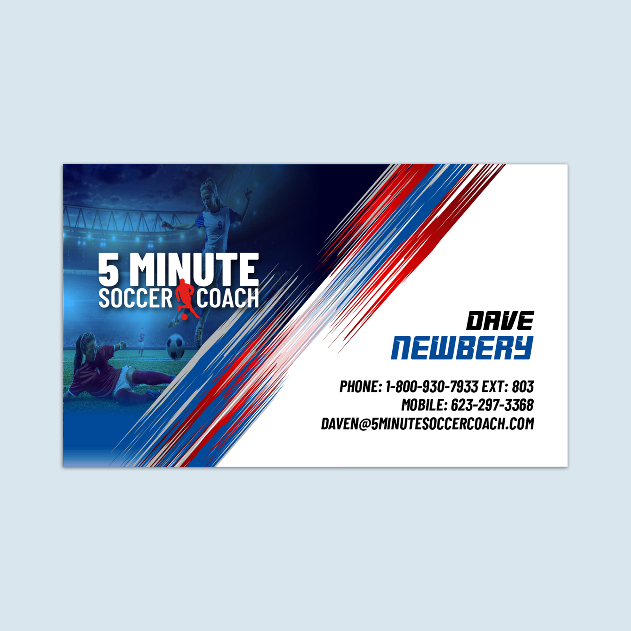 Logo - 5 Minute Soccer Coach Business Card Front 2022