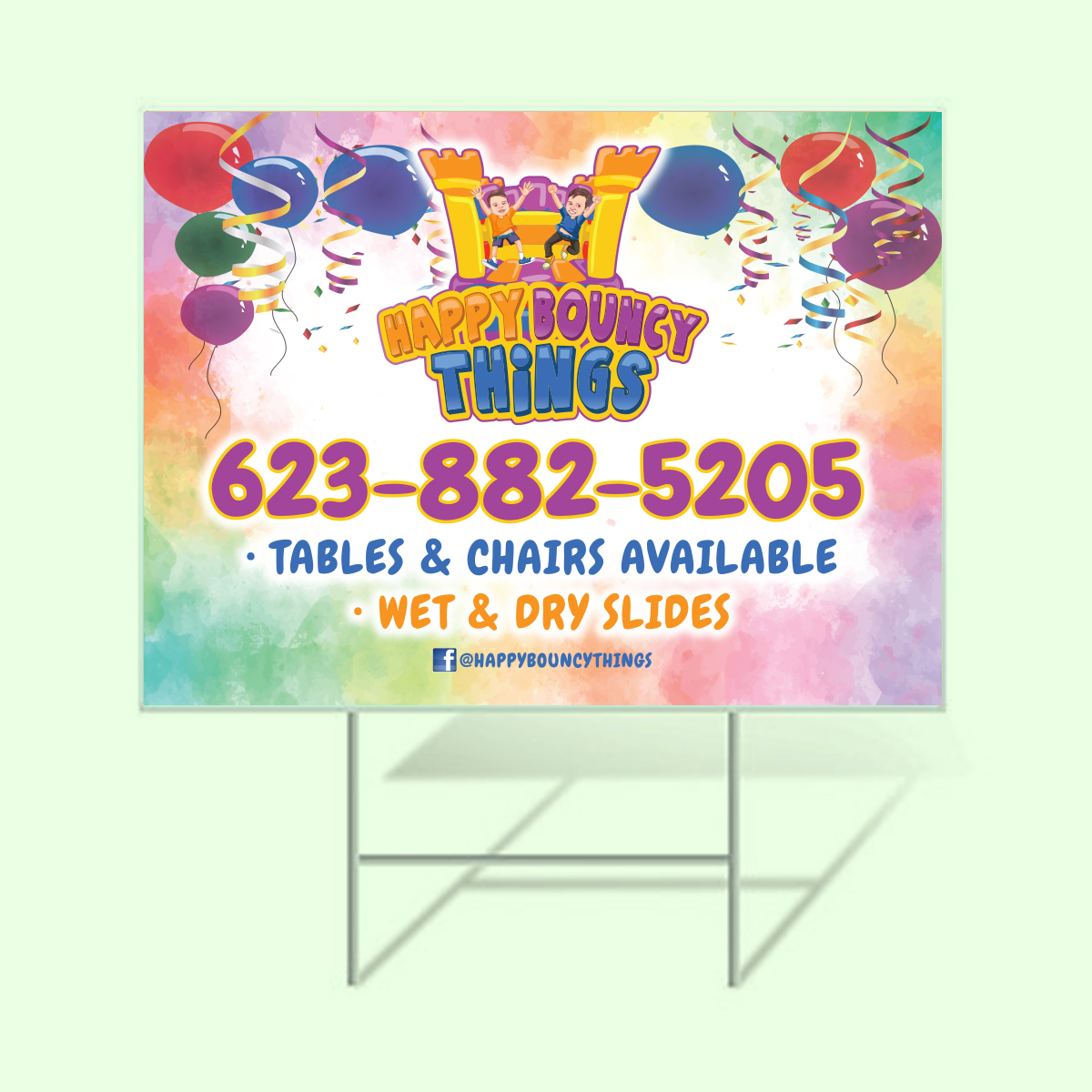 Happy Bouncy Things Coroplast Sign 2022