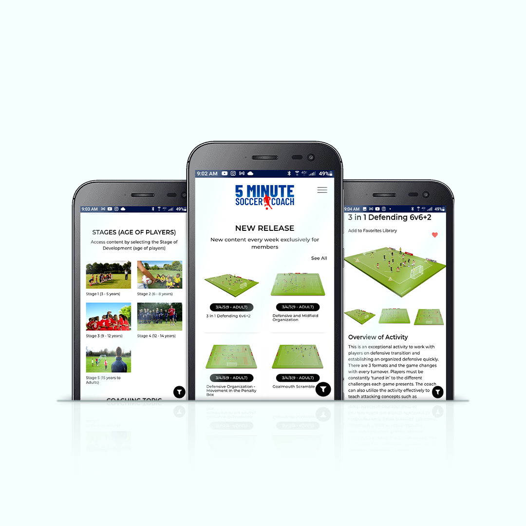 5 Minute Soccer Coach App Mockup
